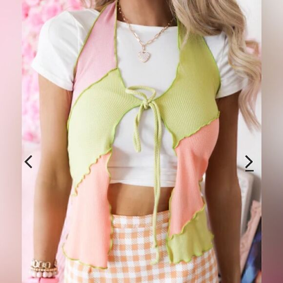 Bailey Rose Tops - NWT Tie Front Halter Top